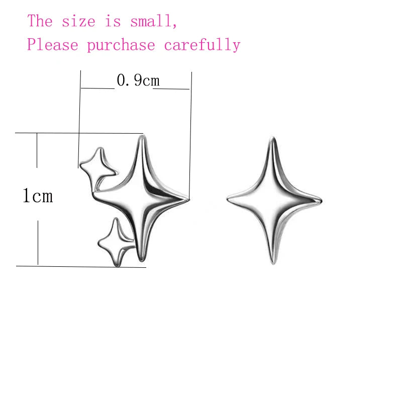 VENTFILLE 925 Sterling Silve Star Hoop Earring for Women Zircon Geometry Wide Office Versatile Jewelry Birthday Gift Dropship