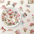 50PCS Flower and Letter Flower Stickers Computer Mobile Handbooks, DIY Stickers