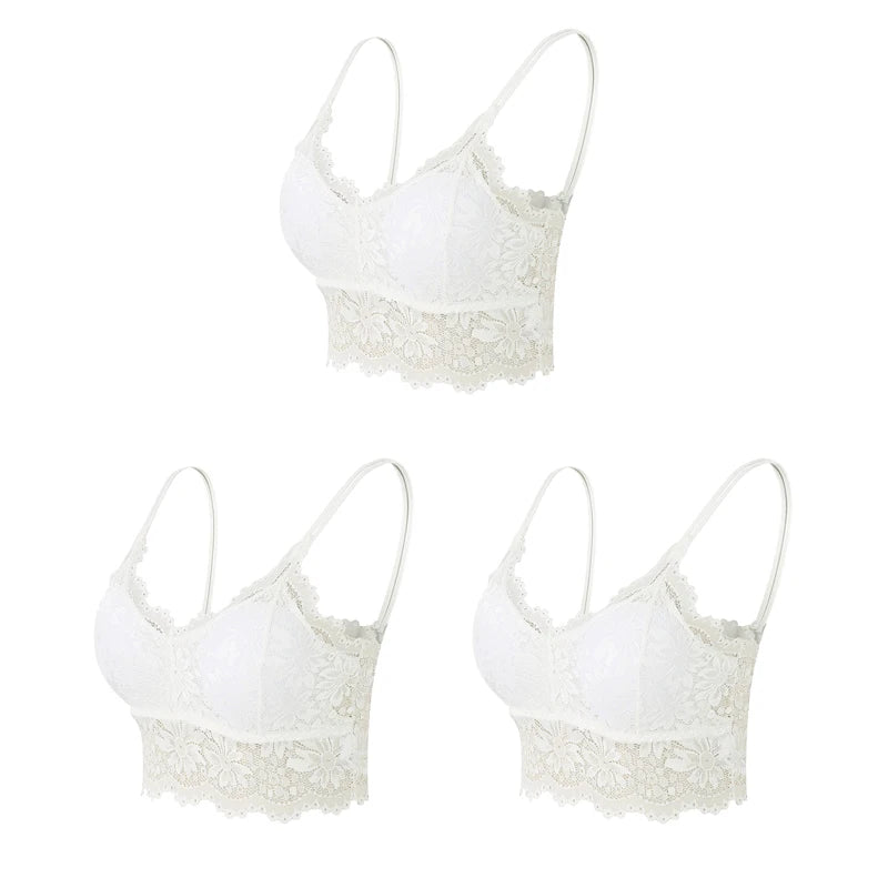 Women's Lace Bras Top Comfortable Bralette Solid Color - Visuel 12 | SAMAG