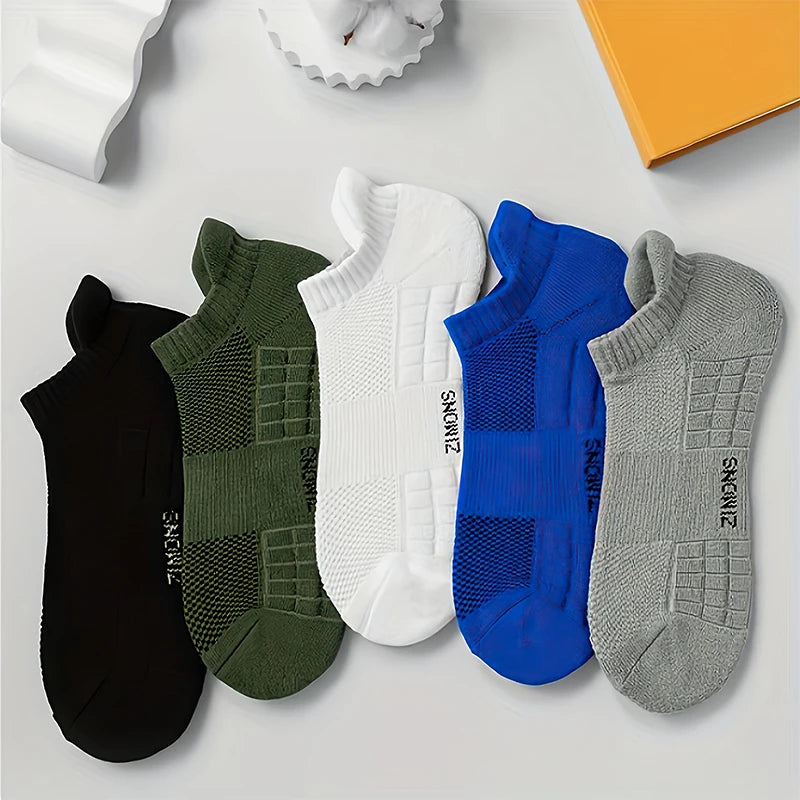 5Pairs Men's Cotton Sports Socks Breathable Sweat | SAMAG