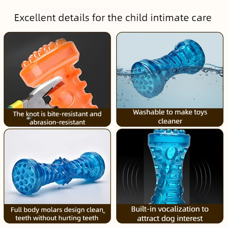Bite Resistant Dog Toy Toothbrush Bone Sturdy Interactive Puppy Chew Dental Care for Small Dogs Safe Promotes Fresh Breath