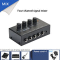 MX400 Mini 4-Channel Audio Mixer Ultra Compact Sound Low Noise With Power Adapter DJ Karaoke Audio Mixer Headphone Amplifier ﻿