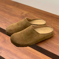 Zuecos De Mujer Suede Mule Shoes Women's Single Shoes 2026 Spring Autumn Baotou Half Slippers Outdoor Pull on Clog Mules Femme