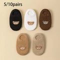 5/10pairs Baby Socks Toddler Low-cut Ankle Socks Cute Cartoon Bear Pattern Socks Boys and Girls aged 0-5 all season collection