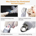 Professional pet nail clippers,equipped with LED lights,5x magnifying glass splash proof cover，cat and dog clippers pet supplies