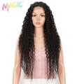 Magic Synthetic Lace Wig Wave Wigs Omber Blonde Wig High Temperature Fiber Curly Hair Wigs For Women Cosplay Lace Front Wig