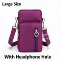 Waterproof Nylon Mini Crossbody Phone Bag for Women Heart Metal Zipper Multi Compartment Shoulder Arm Bag Phone Purse Wallet