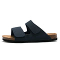 Classic Men Leather Cork Sandals Slippers Luxury Brand Design Buckle Strap Flat Sandals Slippers Shoes