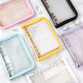 A5 Binder Cute Transparent Binder Notebook Filing Cabinet A5 Ring Pockets Leaf Filing Cabinet A5 Macaron Binder HYJ02