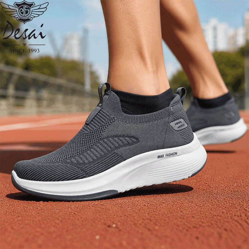 Desai Men's 2026 Autumn Hands-free Slip-on Walking Shoes Breathable Knit Comfort Sole For Daily Commute Office Casual Wear