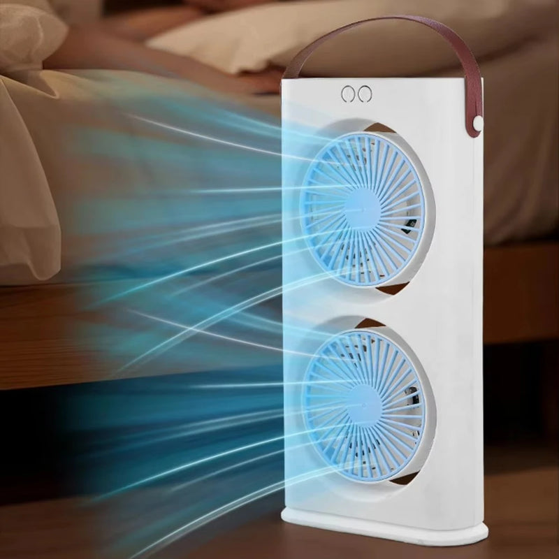 Lenovo Dual Head Desktop Fan With LED Night Light Small Circulator Fan Portable Air Conditioner Fan for Home Office Travel 2026