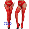 3XXL Women's Plus Size White Striped Lace Silk Stockings Black Fishnet Over Knee Thin Long Socks for Woman Girls 2026 NEW Summer