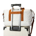 Convenient Shoe Pocket Motorbike Travel Bag Quilted Fabric, Lightweight Carry-on Duffle for Outdoor Weekend Short Trips