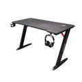 Gaming Desk with RGB LED Lights, Large Z-Shaped Gaming PC Desk with Carbon Fiber Desktop Computer Game Desk Table for Gamer