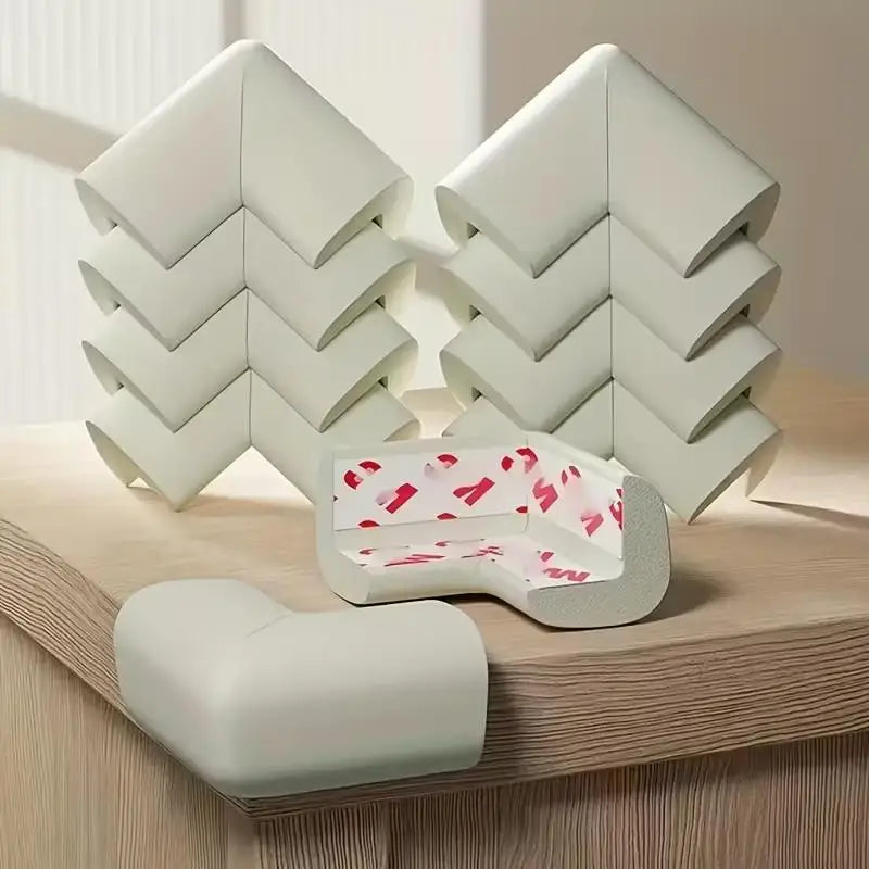 4pcs Soft Foam Corner Protectors – Pre-Adhesive Safety Guards for Furniture, Tables, Stairs, Cabinets