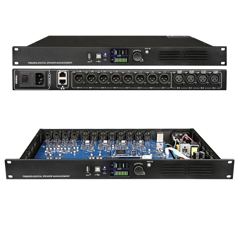 Paulkitson DA48 Professional Digital Audio Processor 4 IN 8 OUT With FIR 96Khz or 192Khz DSP Speaker Management System WIFI