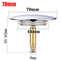 1Pcs New Pop Up Waste Stopper Bathtub Plug Only Flat Seal Brass Bath Stopper 70mm Adjustable Bathroom Tub Drain Filter