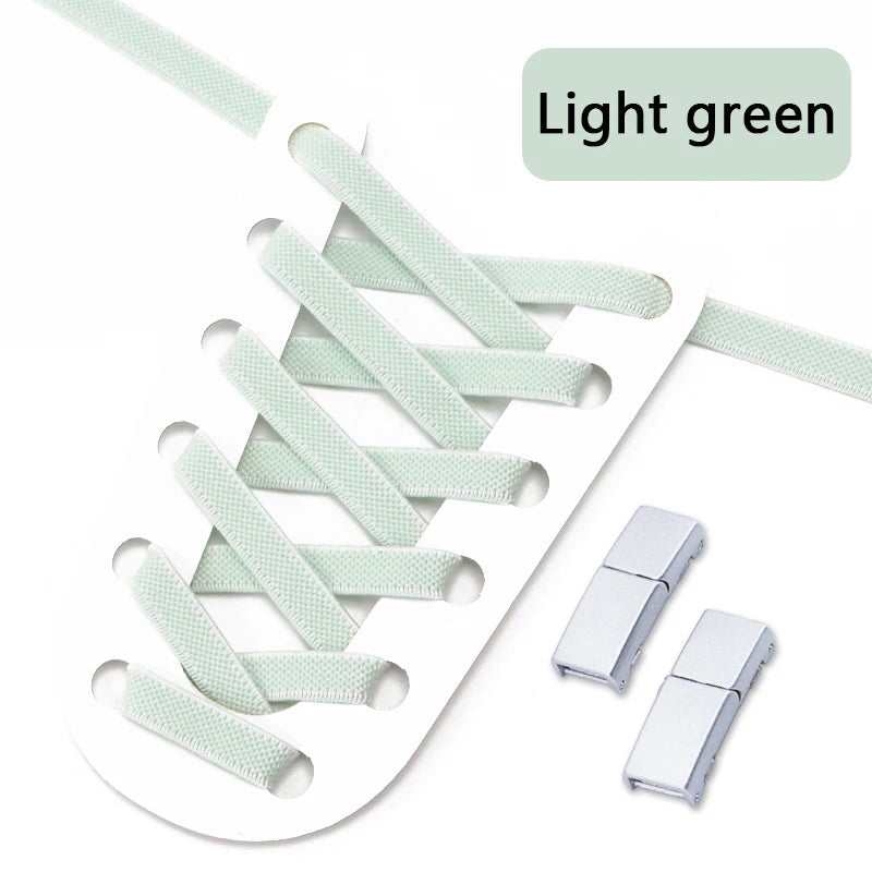 Magnetic Lock Shoelaces Without ties 8mm Wide Flat Elastic Laces Sneakers Tennis No Tie Shoe laces Easy Use Shoes Accessories