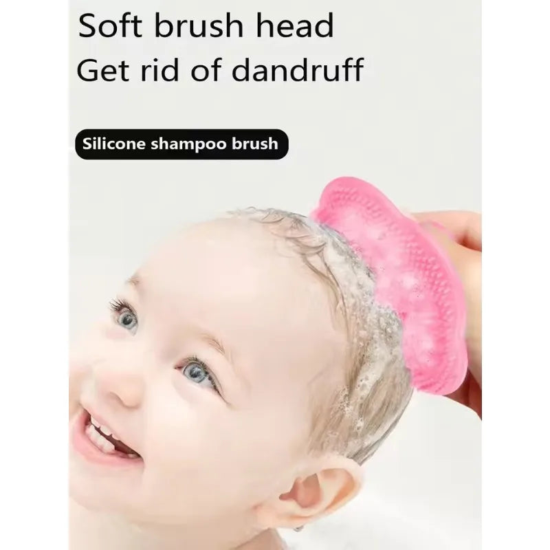 Baby Bath Brush with Newborn Shampoo Brush, Face Brush and Massage Brush for Cleaning and Massage 3Colors