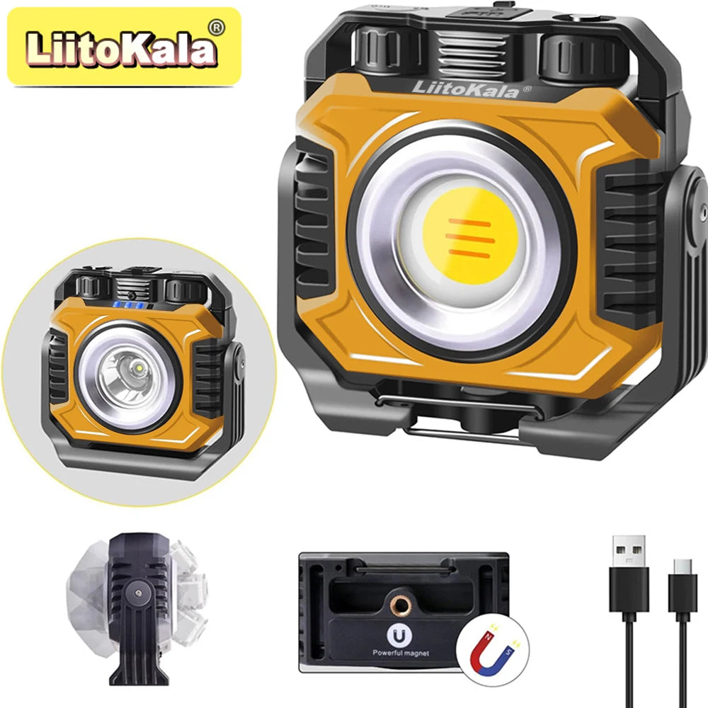 LiitoKala LF-786 Work lights+26650 5000mAh Battery COB 1500ML TG3 600ML Type-C charger USB output