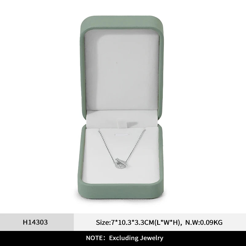 Oirlv Green Leather Jewelry Organizer Wedding Ring Box Pendant Bracelet Necklace Storage Case Gift Packaging Display Box