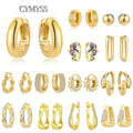 Original S925 Sterling Silver Zircon 18K Gold Lining Vintage Hoop Earrings for Women Birthday Party Wedding Gift | SAMAG