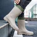 Thick-soled wear-resistant rubber shoes for men and women, mid-calf waterproof anti-slip fishing construction site rain boots