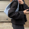 Fashion Large Capacity PU Hobo Bag Korean Style Solid Color Shoulder Bag Handbag Fashion Design French Style Handbag Outdoor