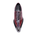2024 italian Men's Genuine Leather Shoes Fashion Leather Formal Oxford Shoes Office Black Red Pointed Men Dress Wedding Party