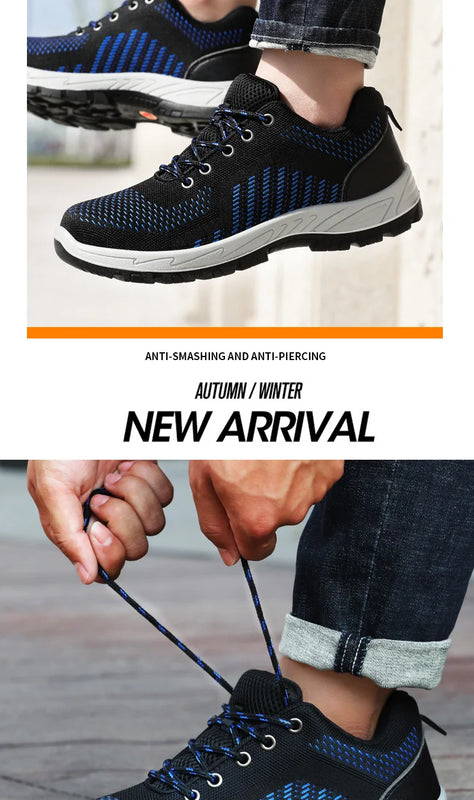 Work shoes for men, anti-shatter, anti-stab, anti-static, solid sole, all-season model