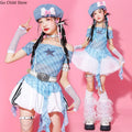 Girls K - pop Off Shoulder Crop Top Tutu Skirt Kids Hip Hop - View 5 | SAMAG