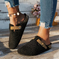 Classic Style Warm Teddy Fur Mule Clogs Woman Winter Lambswool Slide Sandals Ladies Brand Design Plush Birken Shoes
