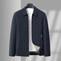 2026 Men's Black Long-sleeve Jacket with A Turn-down Collar, Suitable for Business/casual/executive Wear, Blue and Khaki Coat.