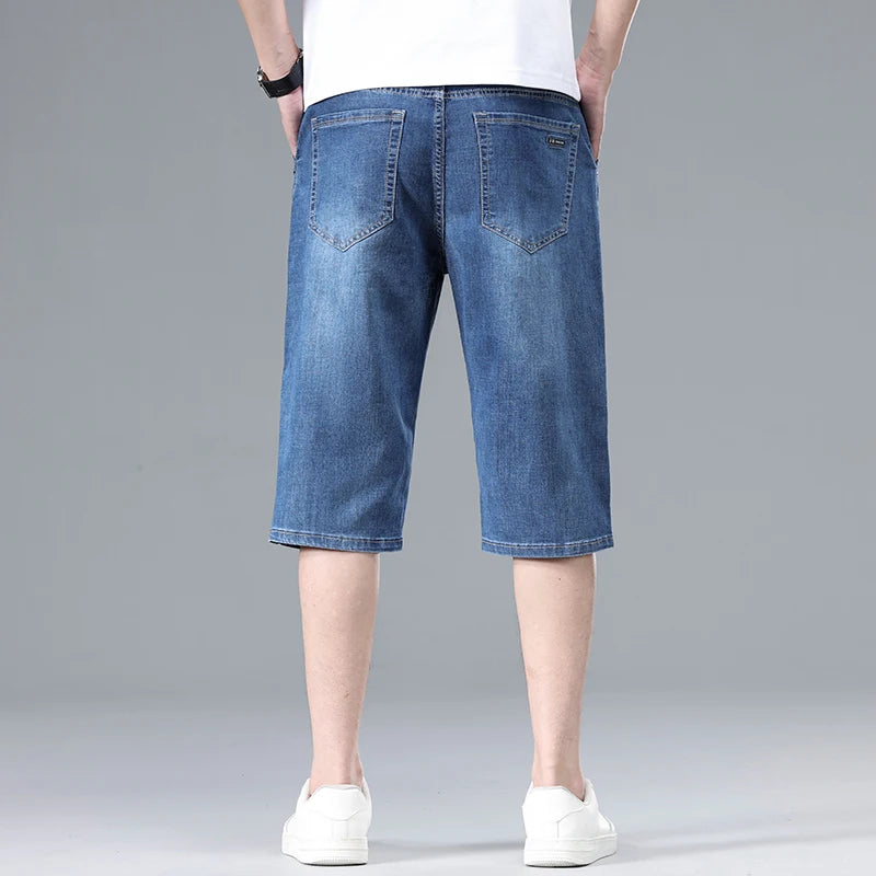 Summer Men's Thin Straight Denim Shorts Soft | SAMAG