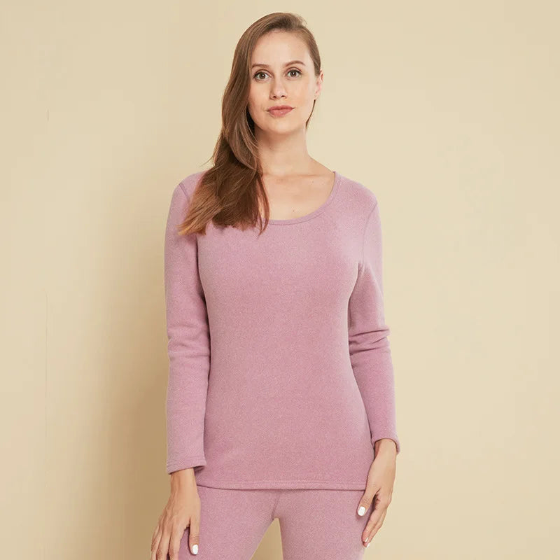 New Style Thermal Underwear Fleece-lined Long Johns Extra Thick Warm with High Neck Suitable for Both Men and Women Couple Set