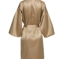 Solid Satin Night Robe, Elegant Half Sleeve V Neck House | SAMAG