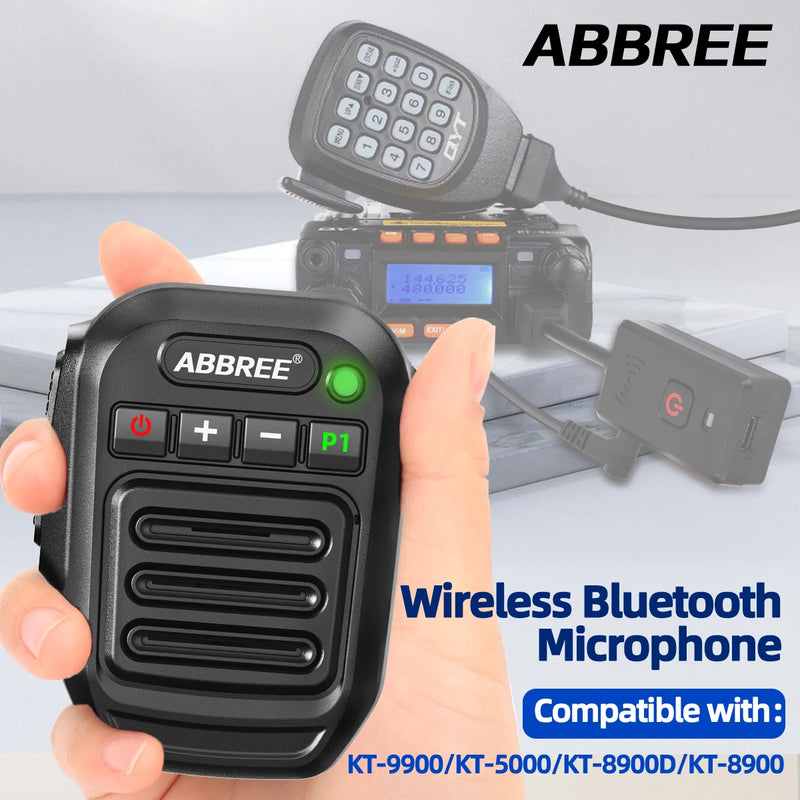 ABBREE Wireless Bluetooth Speaker Microphone Handheld Mic K Type/8 Pin For Quansheng UV-K5(8) K6 Baofeng UV-5R 21 QYT KT-8900D