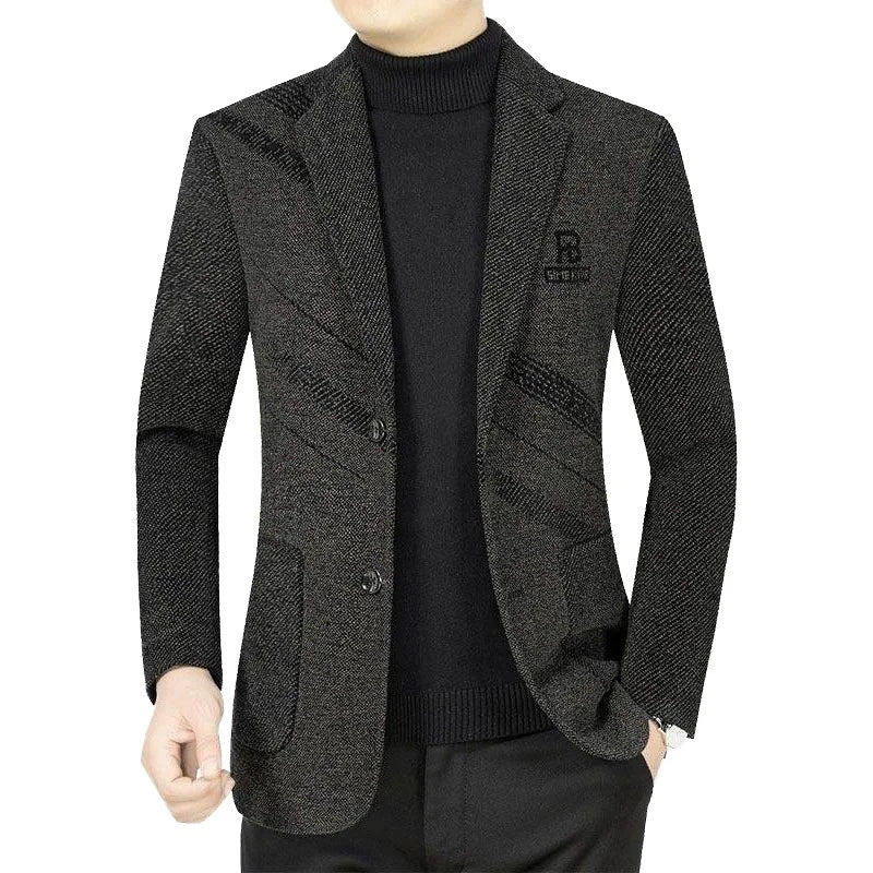 2026 Spring/Summer New Style Cashmere Mid-Aged Men's High-End Casual Suit Father's Wear Suit Single Piece Outerwear