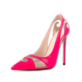 Spring New High Heels Soft Leather Pointed Black Slim Heels Women's Shoes Pvc Transparent Pointed Toe Thin High Heels Women Pump