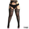 Plus Large Size Oversized Women Black Lace Stockings Thigh High Sexy Ultra-thin for Ladies Over Knee Long Socks Anti-slip XXXXL