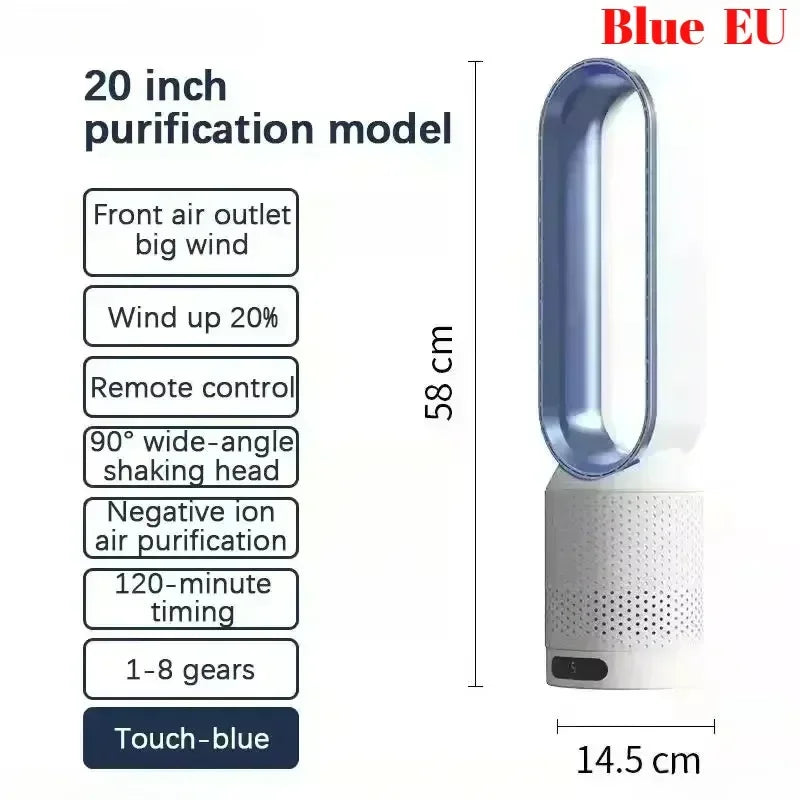 New Best-Selling Bladeless Fan Air Filtration Circulating Fan Cooling and Heating Fan Home Office Dormitory Floor Tower Fan