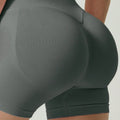 Women's Seamless Butt Lifting Sports Shorts, Suitable For Gym Workout, Cycling, Running, Black Tight Pants, Summer
