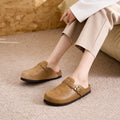Litfun Women's Vegan Leather Clogs Comfortable Cork Footbed Mules Men Fashion Slip On Potato Shoes with Arch Support Beach Shoes