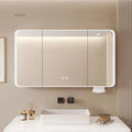 Minimalist Modern Arc-shaped Smart Bathroom Mirror Cabinets Home Furniture Wall-mounted Bathroom Mirror Cabinet with Lighting b