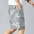 Men's Camo Shorts Elastic Waistband Casual Cargo Hiking | SAMAG