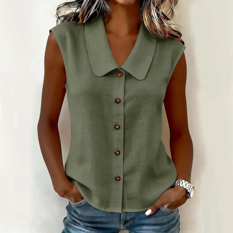 Women's Solid Color Sleeveless Shirts Summer Breathe - View 12 | SAMAG