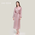 Birdtree 22 Momme 100%Pure  Silk Long Robe for Women Silky Sleepwear Ladies Elegant Nightgown Natural Pajamas P3D047QM