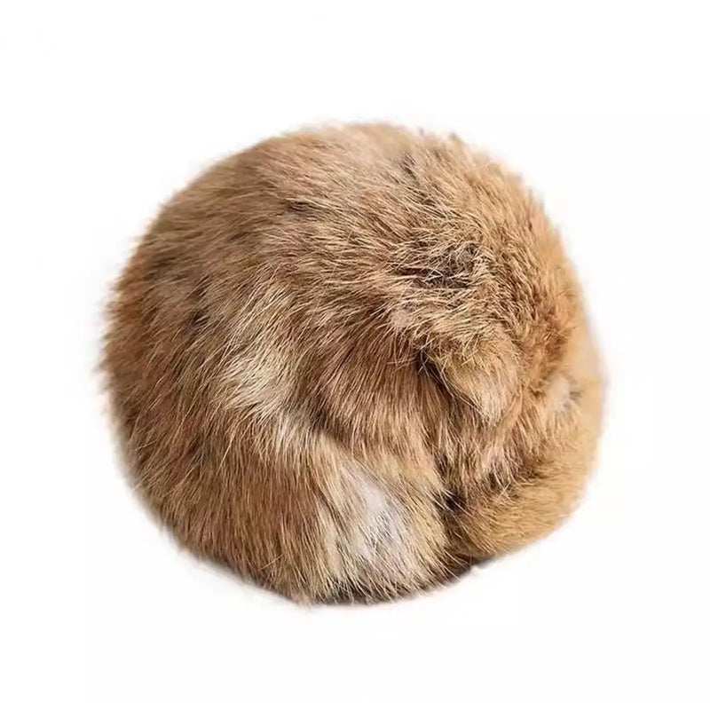 Cat Toy Ball Bunny Kick Cat Toy Furry Ball Cat Toy Soft Fluffy Rabbit Fur Pom Pom Balls Washable Indoor Exercise Stimulates