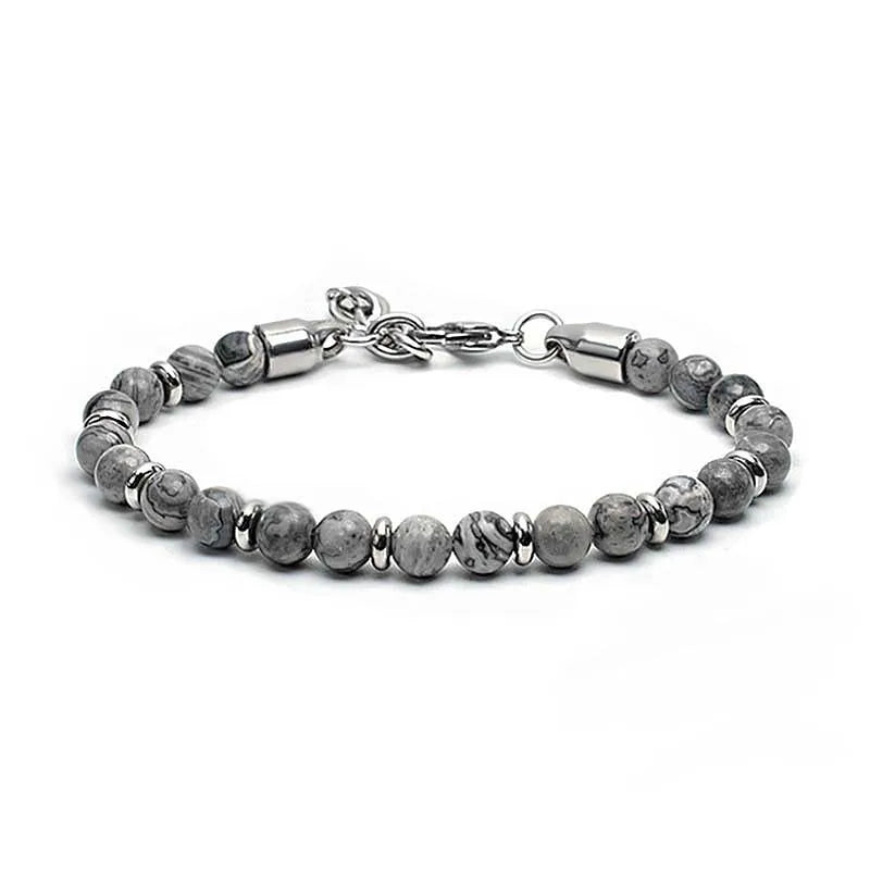 2026 Classic 6mm Tiger Eye Stone Hematite Beaded Bracelet Adjustable Stainless Steel Chain Bracelet for Men Women Jewelry Gifts