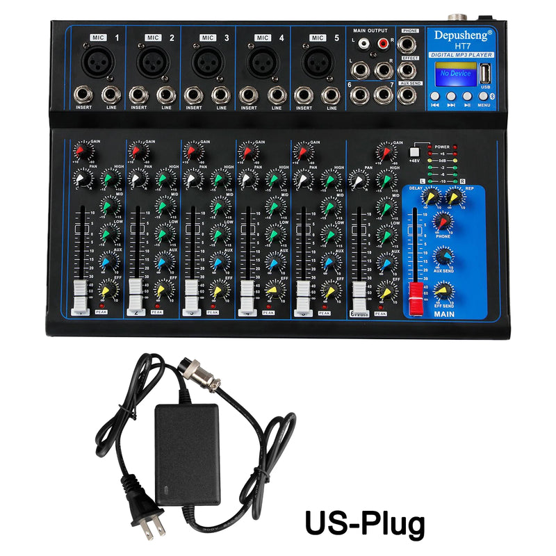 Portable Audio Mixer DJ Sound Mixing Console 48V Power for Computer Recording, Bands Mixing Boards For Studio Recording